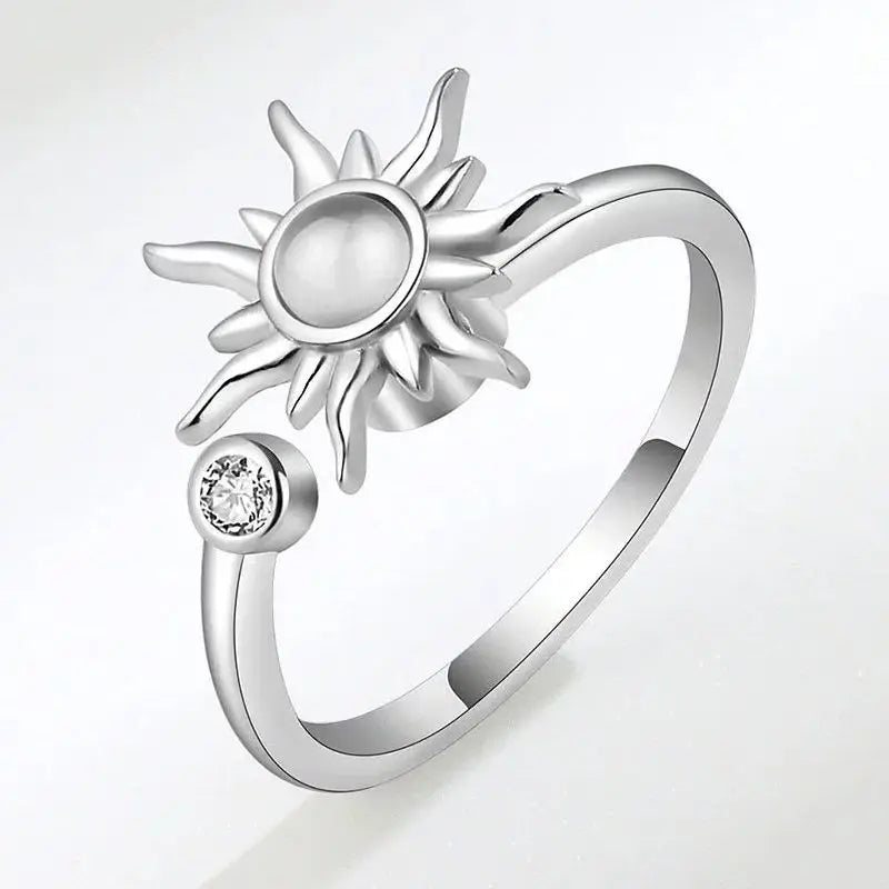 Unique Design With Personalized Rings Featuring Stars Moon Sun Sunflowers Dragonflies Fashionable Versatile Trendy For Women
