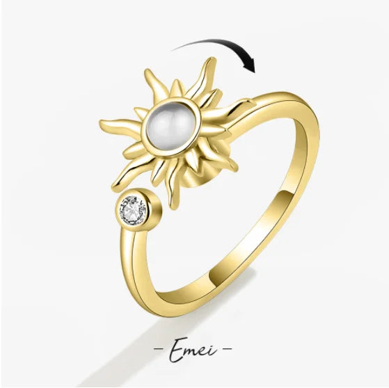 Unique Design With Personalized Rings Featuring Stars Moon Sun Sunflowers Dragonflies Fashionable Versatile Trendy For Women