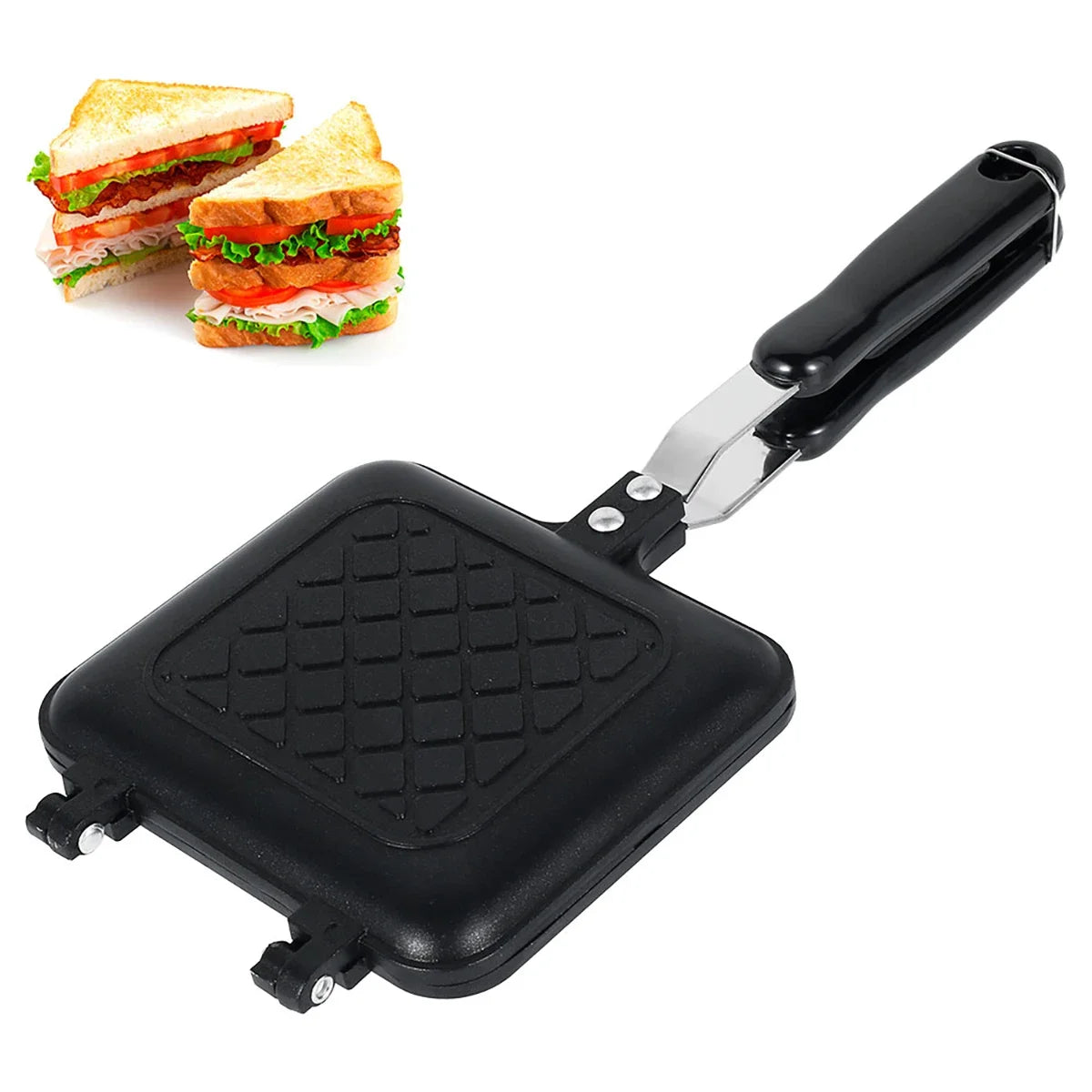 Double-Sided Non-Stick Sandwich Maker Iron Bread Toast Breakfast Machine Waffle Pancake Baking Barbecue Oven Mold Grill Frying