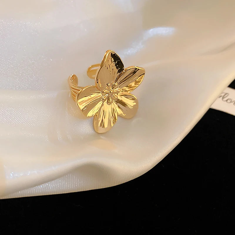 2025 New punk style large garland simple and elegant, fashionable and trendy adjustable women's ring