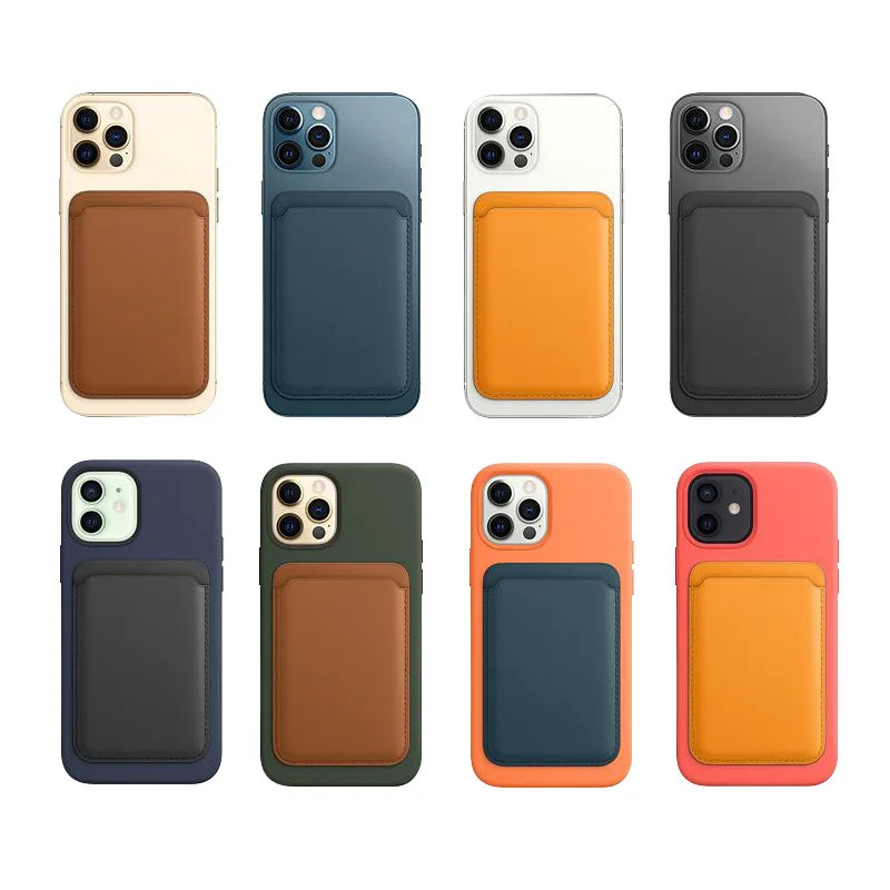 For Apple Magsafe Magnetic Card Holder Case For iPhone 14 13 12 11 Pro Max Mini X XS XR 8 Plus Phone Leather Wallet Bag Cover