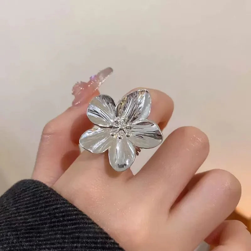2025 New punk style large garland simple and elegant, fashionable and trendy adjustable women's ring