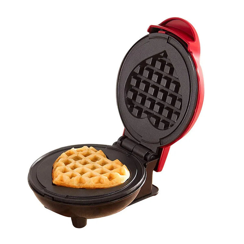 Mini Waffle Pancake Maker Non-Stick Flat Bottomed Pancakes Breakfast Sandwich Machine Portable Pizza Barbecue Griddle