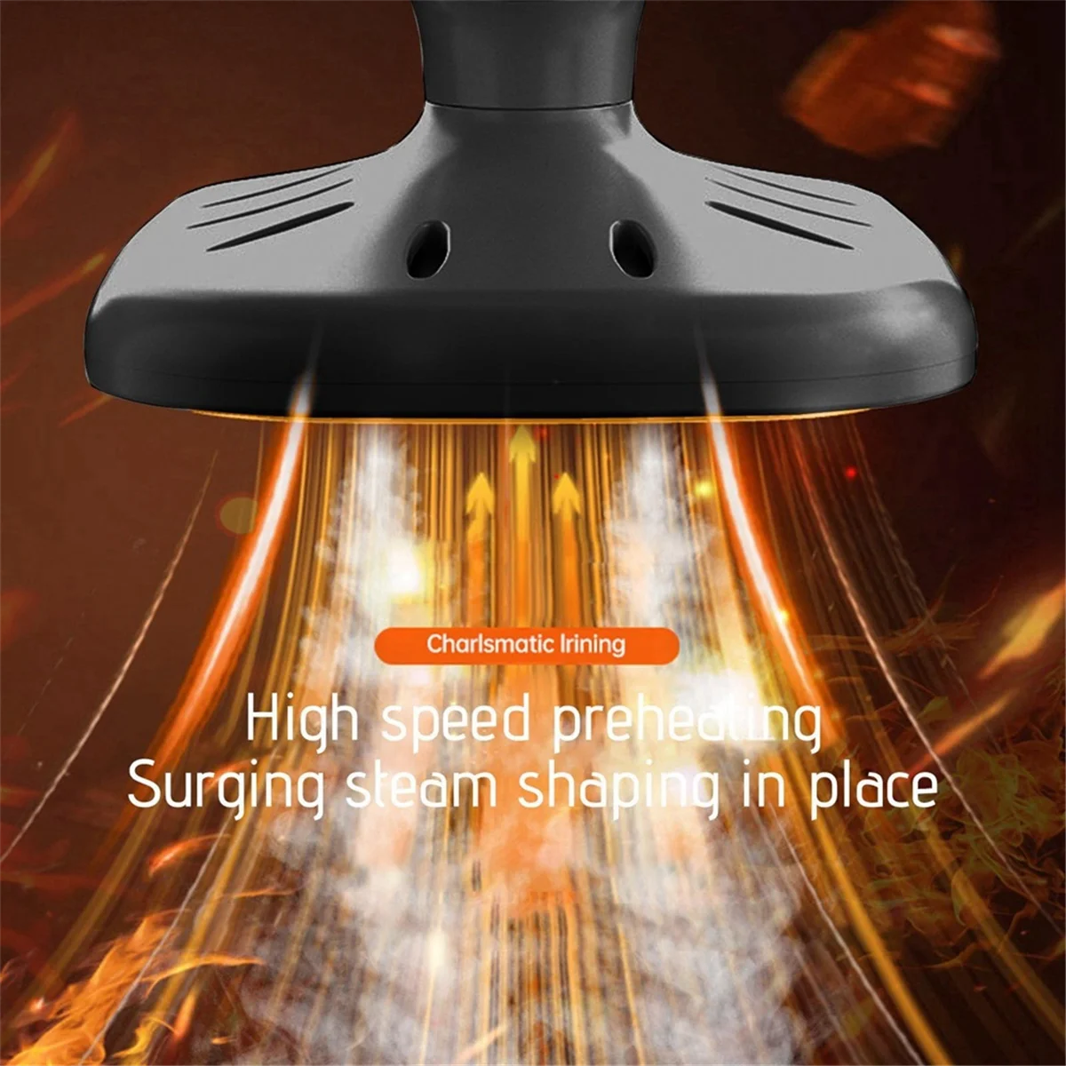 B64CPortable Travel Steamer for Clothes Mini Steam Iron 180°Rotatable Handheld Steam Iron for Fabric Clothes Black