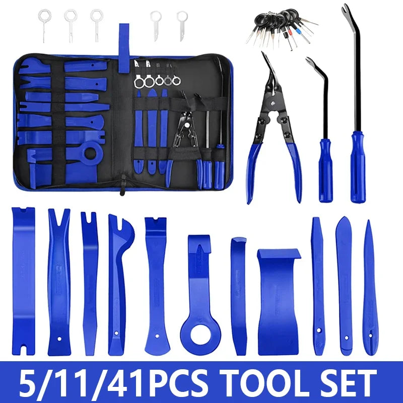 Auto Car Instrument Board Removal Tool Kit - Hand Tool Set Crowbar Screwdriver Automobile Sound Disassembly Kit 5/11/41PCS