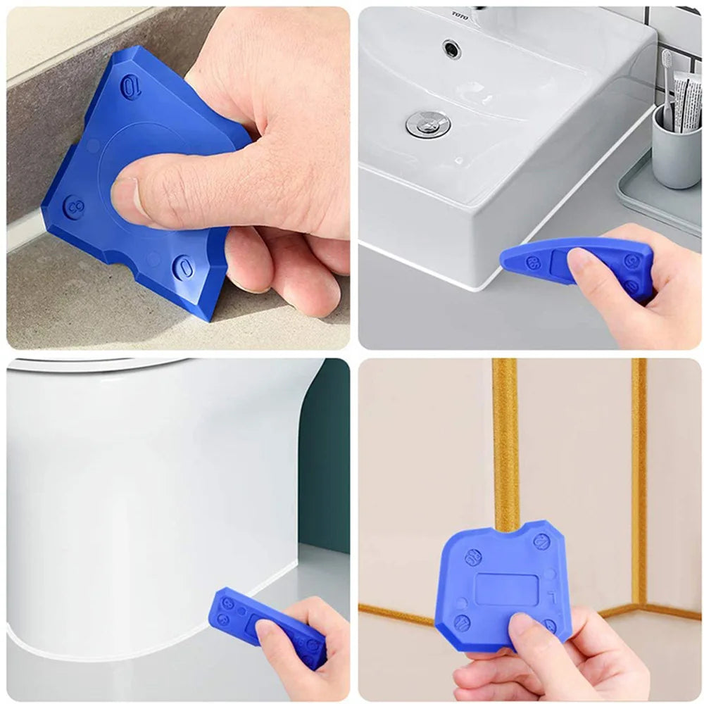 4-Piece Silicone Caulking Tool Set - Versatile, Easy Clean-up, & Professional Sealant Spreading