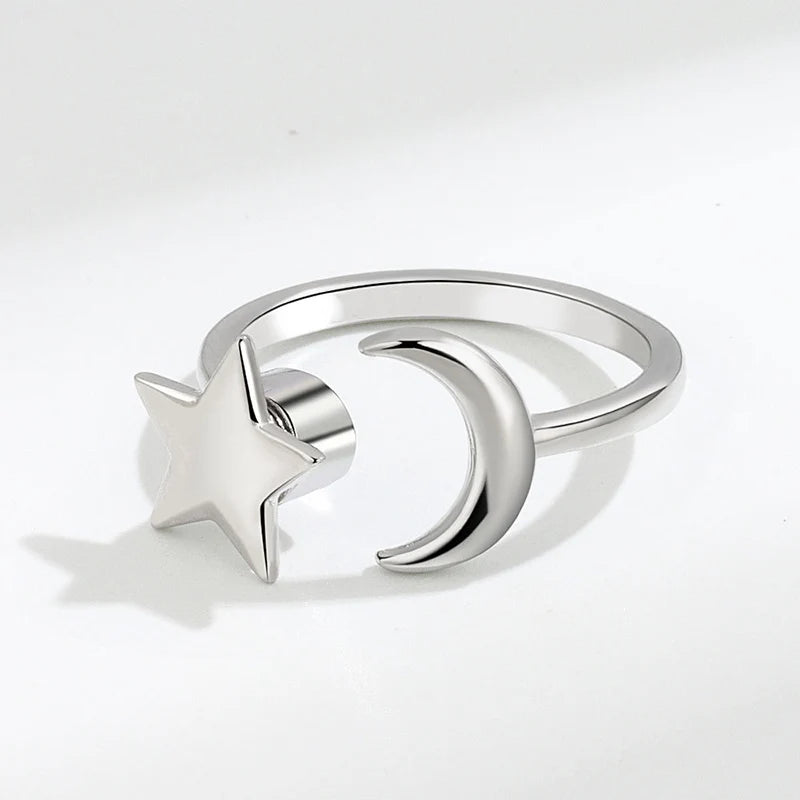 Unique Design With Personalized Rings Featuring Stars Moon Sun Sunflowers Dragonflies Fashionable Versatile Trendy For Women