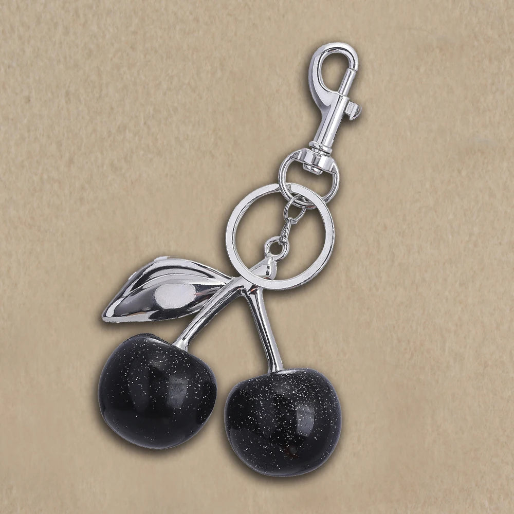 Delicious Red Fruit Crystal Cherry Pendant Keychain Suitable for Coach Bags Women's Handbags Shoulder bags Jewelry Earrings Gift