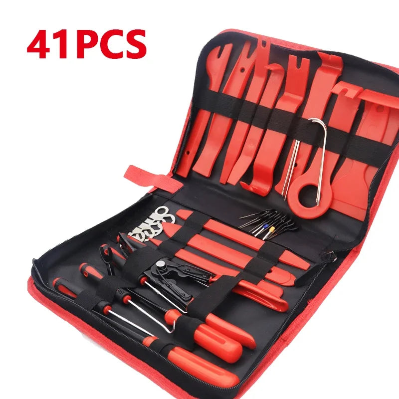 Auto Car Instrument Board Removal Tool Kit - Hand Tool Set Crowbar Screwdriver Automobile Sound Disassembly Kit 5/11/41PCS