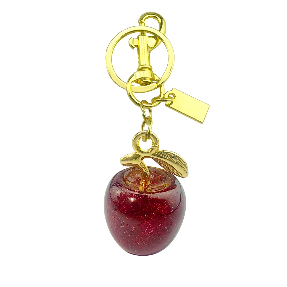 Delicious Red Fruit Crystal Cherry Pendant Keychain Suitable for Coach Bags Women's Handbags Shoulder bags Jewelry Earrings Gift