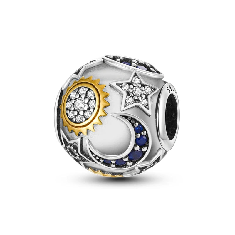 Charm S925 Silvering Perfume Bottle Stars Moon Sun Four Leaf Clover Charm Beads Fit Original Bracelet Woman DIY Jewelry Making