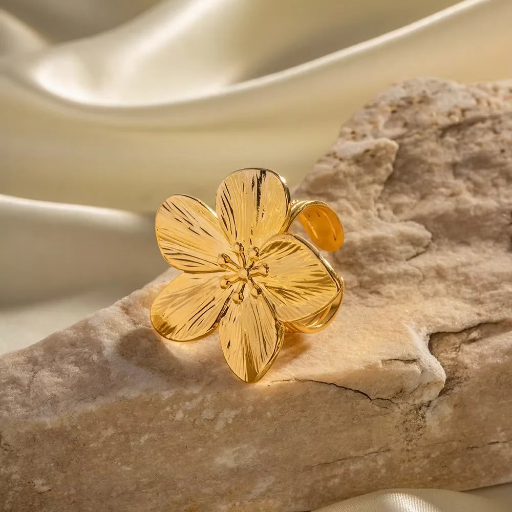 2025 New punk style large garland simple and elegant, fashionable and trendy adjustable women's ring