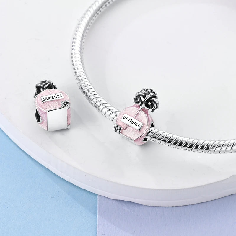 Charm S925 Silvering Perfume Bottle Stars Moon Sun Four Leaf Clover Charm Beads Fit Original Bracelet Woman DIY Jewelry Making