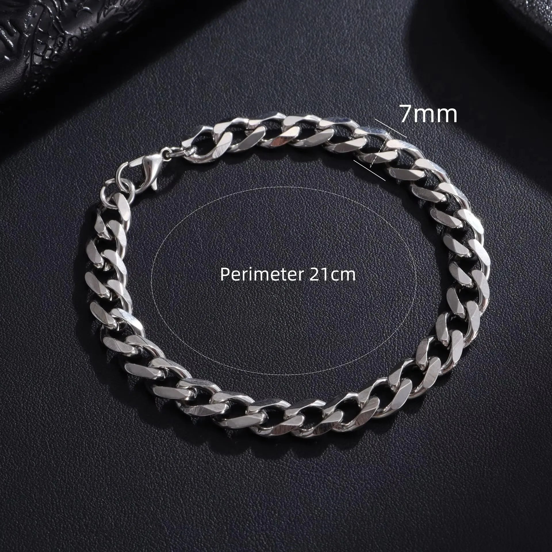 New Trendy Cuban Chain Men Bracelet Classic Stainless Steel 3/5/7/9mm Width Chain Bracelet For Men Women Jewelry Gift